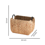 Rectangular Multi Purpose Water Hyacinth Woven Wicker Baskets With Handles - Natural / Brown - Furniture Home Direct