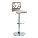 Folia - Contemporary Adjustable Barstool With Swivel With Rounded T Footrest (Set of 2) - Furniture Home Direct