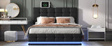 Queen Platform Bed Tufted Upholstered Storage Led Black - Furniture Home Direct
