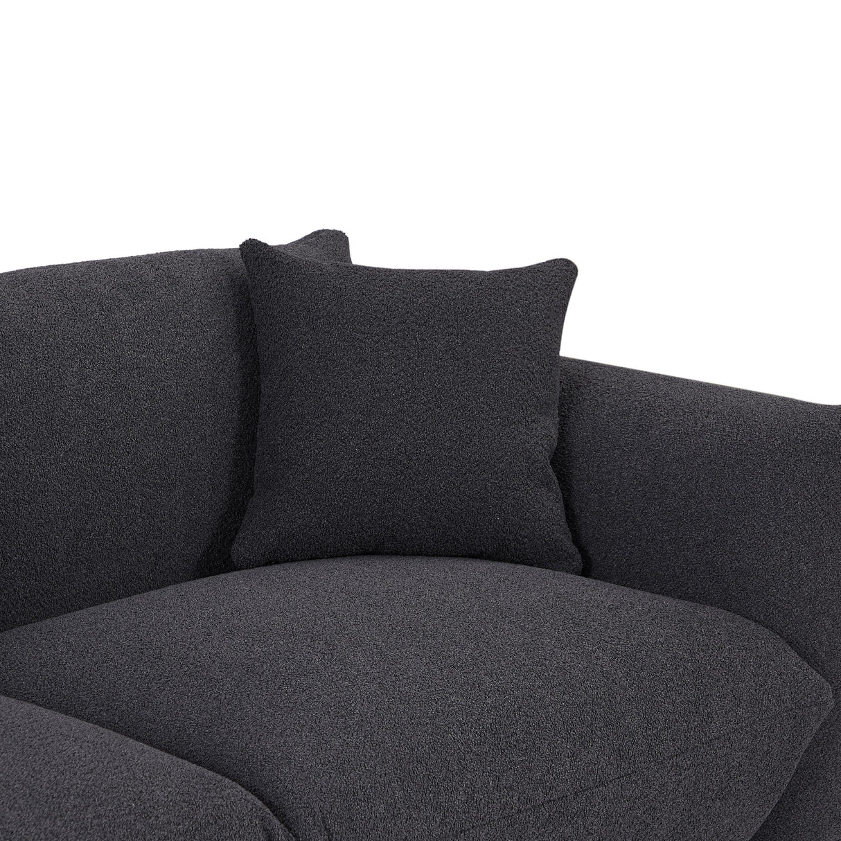 Sherpa Sofa With Metal Legs and 3 Pillows - Furniture Home Direct