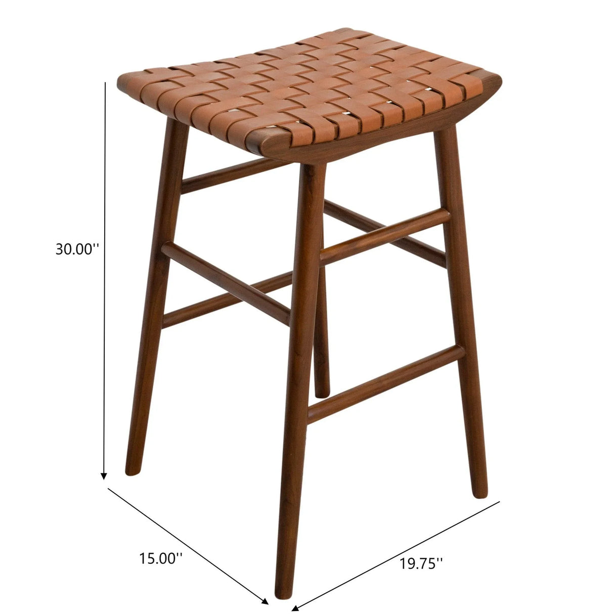 Maya - Genuine Leather Stool - Rustic / Tan - Furniture Home Direct