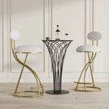 Round Print Bar Stools Upholstered Chairs For Kitchen (Set of 2) - Furniture Home Direct