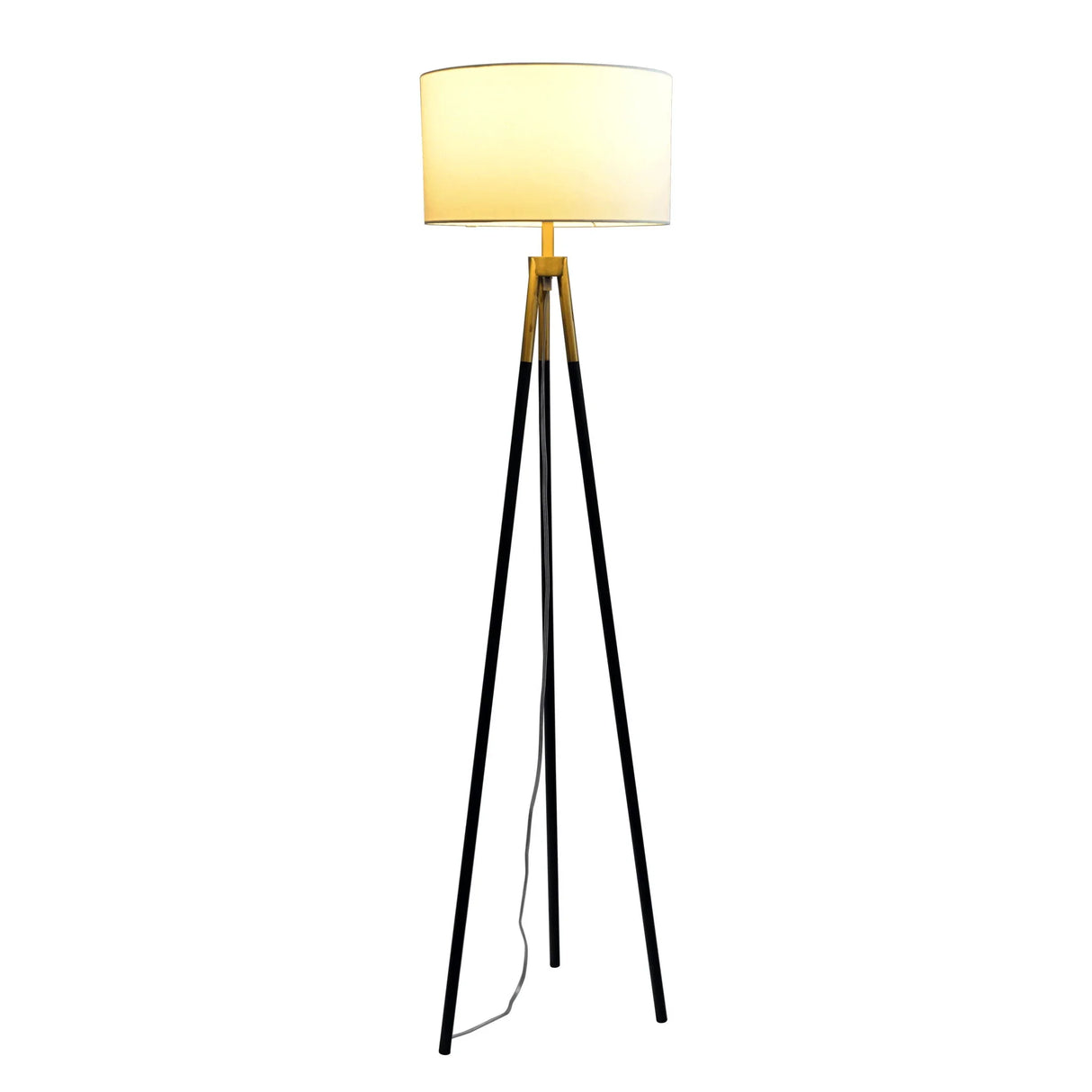 Sway - Floor Lamp With On / Off Switch Triple Legs Shade - Black / Gold / White - Furniture Home Direct
