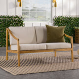 Modern Curved Arm Upholstered Outdoor Loveseat - Furniture Home Direct