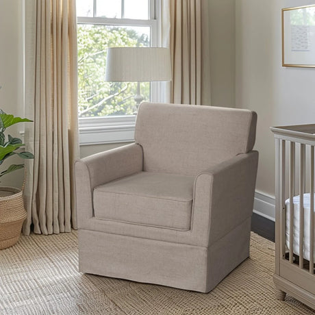 Timeless Slipcover Accent Armchair With Track Arm Silhouette Upholstered - Light Brown - Furniture Home Direct