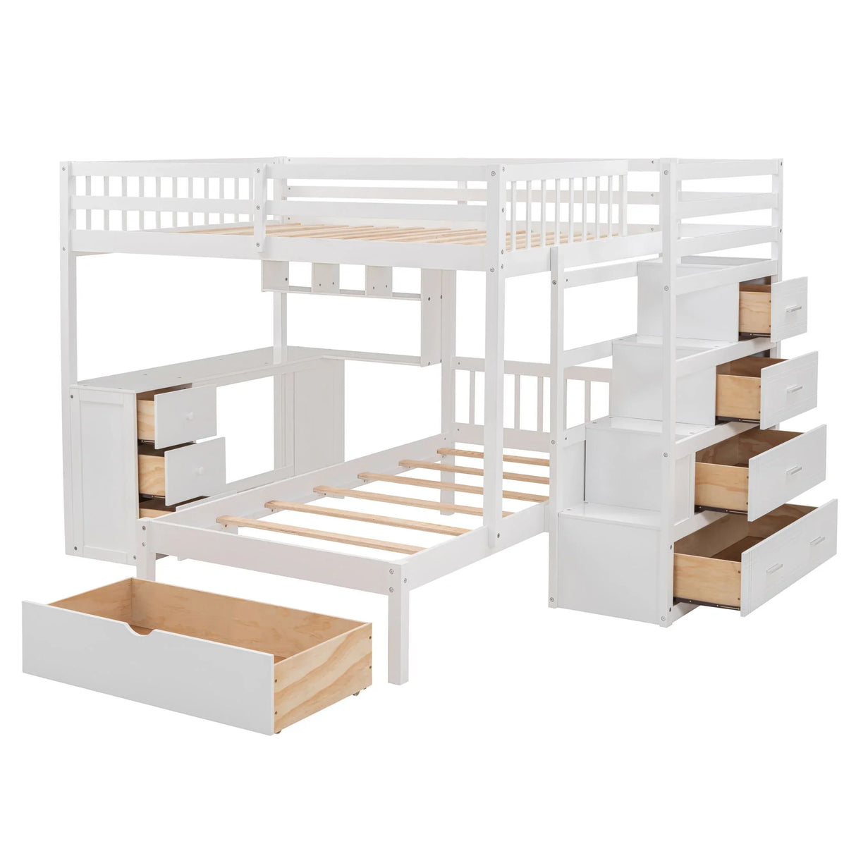 Bunk Bed With Desk, Drawers And Shelves - Furniture Home Direct