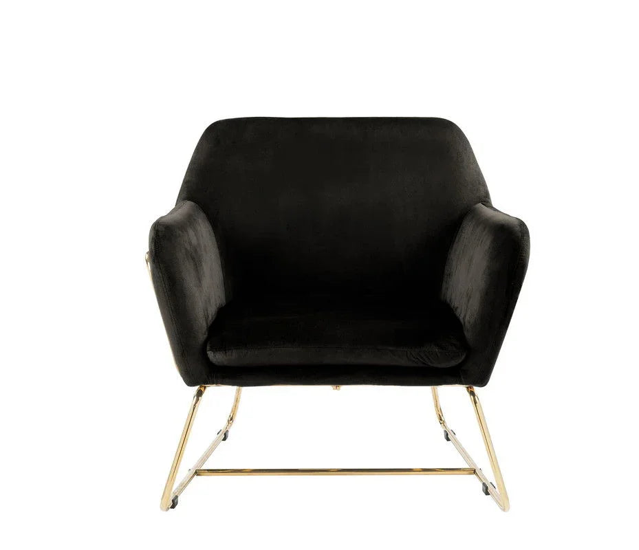 Keira - Velvet Accent Chair With Metal Base - Furniture Home Direct