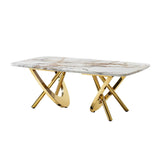 Contemporary Marble Pattern Top Table With Stainless Steel Base - Furniture Home Direct