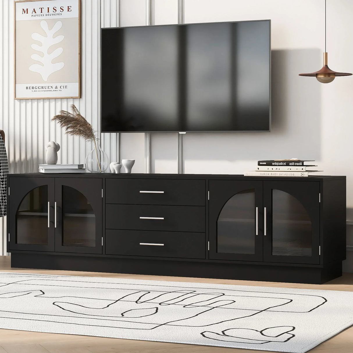 Modern Minimalist TV Stand, Entertainment Center Media Console Cabinet With Adjustable Shelves For Living Room - Furniture Home Direct