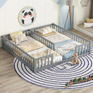 Double Floor Bed With Fence, Guardrails, Without Door - Furniture Home Direct