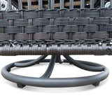 3 Pieces Conversation Set, Outdoor Wicker Rocker Swivel Patio Bistro Set, Rocking Chair With Glass Top Side Table - Furniture Home Direct