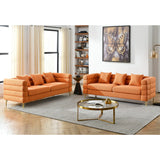 2 PC Living Room Set ( 2 Sofas) - Orange - Furniture Home Direct