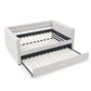 Inspired Upholstered Daybed With Trundle, Button Tufted - Furniture Home Direct