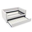 Inspired Upholstered Daybed With Trundle, Button Tufted - Furniture Home Direct