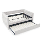 Inspired Upholstered Daybed With Trundle, Button Tufted - Furniture Home Direct