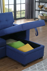 Upholstered Pull Out Sectional Sofa With Chaise - Furniture Home Direct