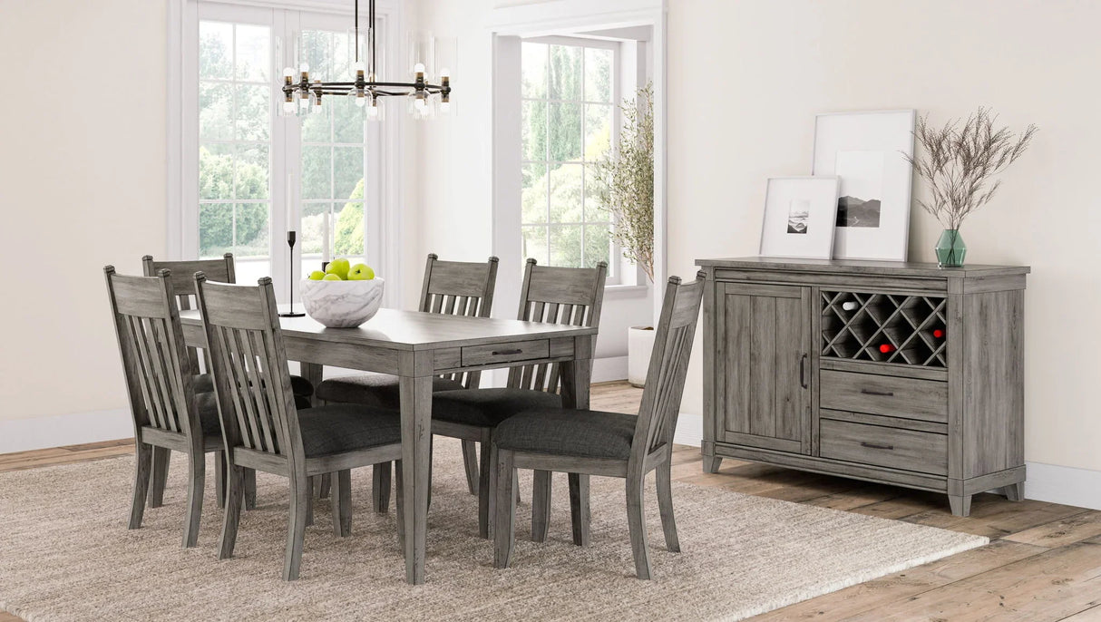 Rustic Dining Table Two Storage Drawers And Leaf - Gray - Furniture Home Direct