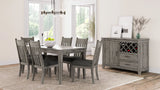 Rustic Dining Table Two Storage Drawers And Leaf - Gray - Furniture Home Direct