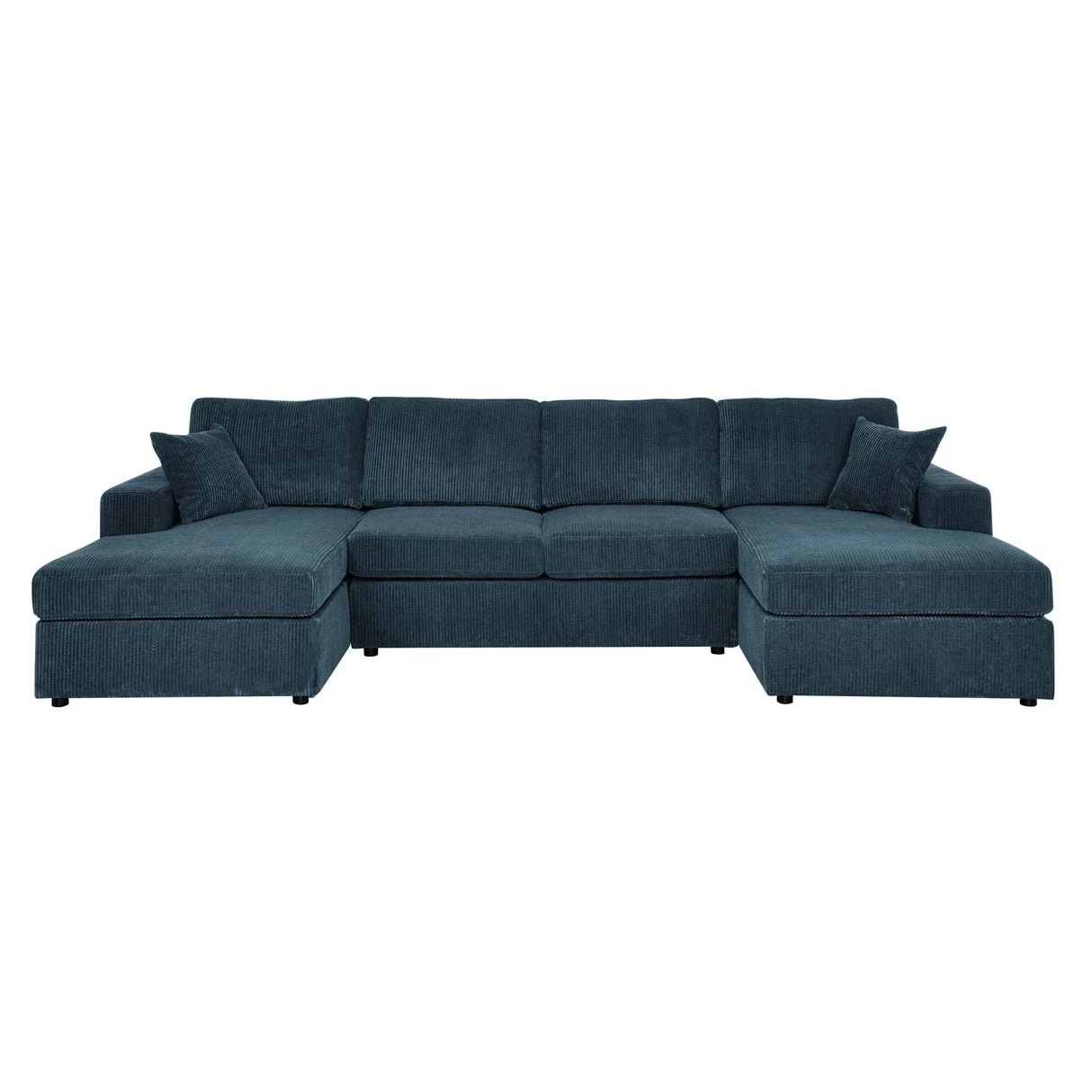3 Piece Corduroy Double Chaise Sectional Sofa - Furniture Home Direct