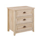 Transitional Farmhouse Framed 3 Drawer Nighstand With Cup Handles - Furniture Home Direct