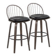 Riley - Industrial / Urban Fixed Height Barstool With Swivel With Removable Cushion (Set of 2) - Furniture Home Direct