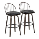 Riley - Industrial / Urban Fixed Height Barstool With Swivel With Removable Cushion (Set of 2) - Furniture Home Direct