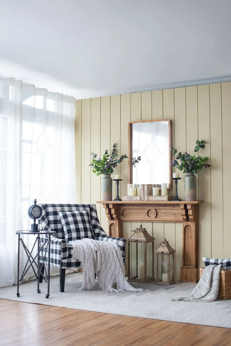 Rectangle Wood Mirror, Farmhouse Wall Decor For Living Room Bedroom Entryway - Brown - Furniture Home Direct