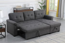 Lucca - Linen Reversible Sleeper Sectional Sofa With Storage Chaise - Furniture Home Direct