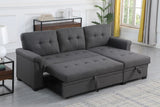 Lucca - Linen Reversible Sleeper Sectional Sofa With Storage Chaise - Furniture Home Direct