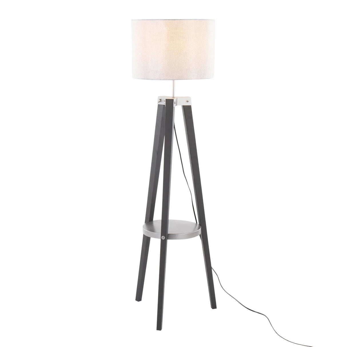 Compass - Mid Century Modern Floor Lamp With Shelf - Furniture Home Direct