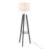 Compass - Mid Century Modern Floor Lamp With Shelf - Furniture Home Direct