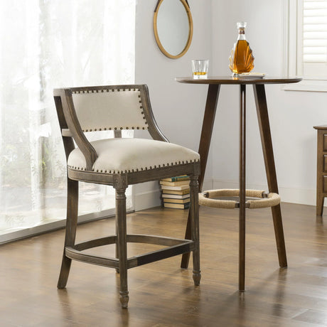Paris - Farmhouse Counter Height Bar Stool With Backrest - Furniture Home Direct