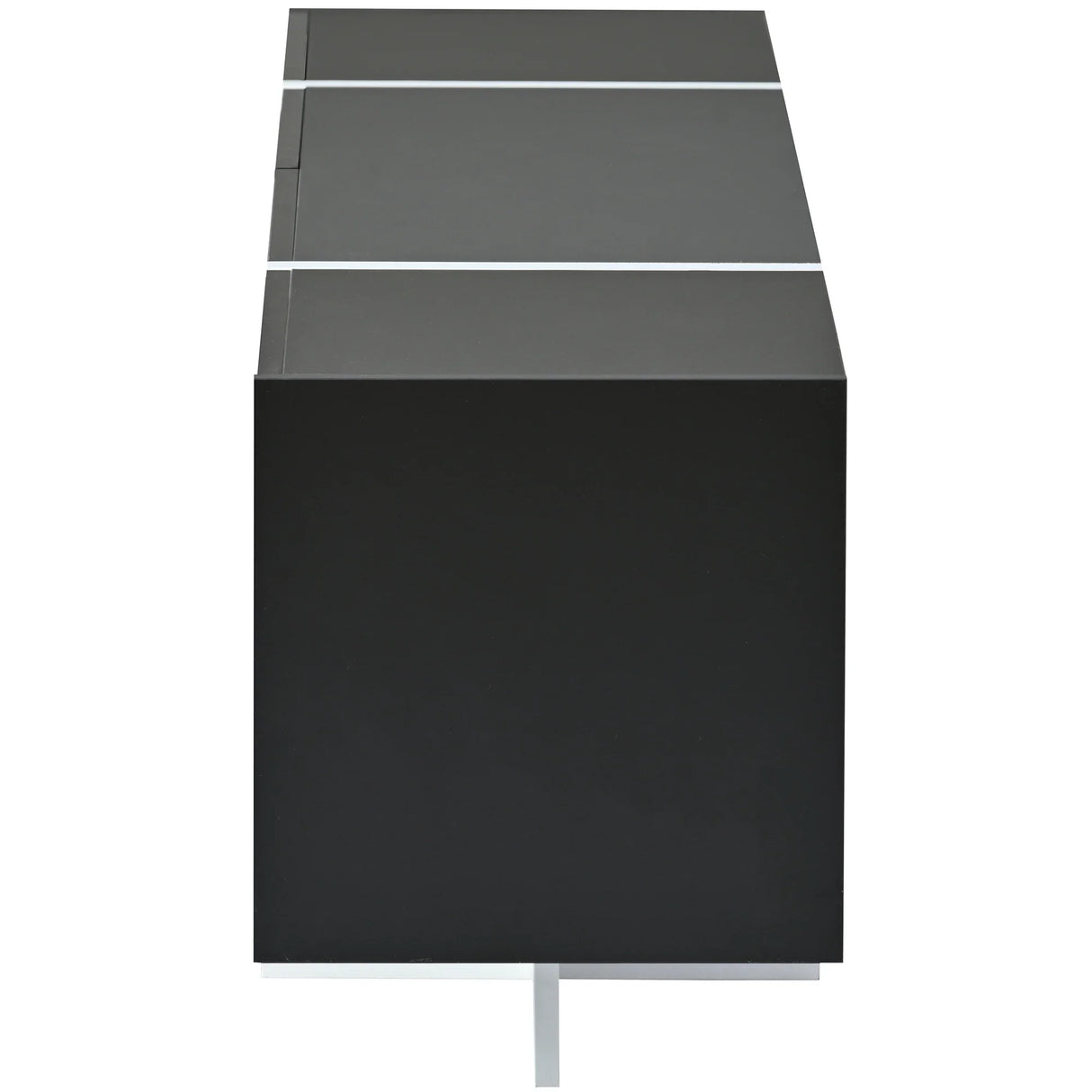 TV Stand High Gloss Console 74 Inch Length Modern Black - Furniture Home Direct