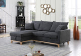 Colton - Woven Reversible Sleeper Sectional Sofa With Storage Chaise - Dark Gray - Furniture Home Direct