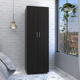 Armoire Organiser, Two Shelves, Rod, Double Door Cabinet Armoire - Furniture Home Direct