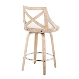 Charlotte - Farmhouse Fixed Height Counter Stool With Swivel And Round Footrest (Set of 2) - Furniture Home Direct