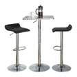 Ale - 3 Piece Bar Set Bistro Square Contemporary Adjustable Oval Footrest - Furniture Home Direct