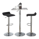 Ale - 3 Piece Bar Set Bistro Square Contemporary Adjustable Oval Footrest - Furniture Home Direct