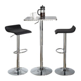 Ale - 3 Piece Bar Set Bistro Square Contemporary Adjustable Oval Footrest - Furniture Home Direct