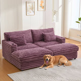 Plush Oversized Double Chaise Lounge Sofa Bed With USB Ports And Cup Holders - Furniture Home Direct