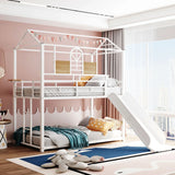 Metal Bunk Bed, Metal Housebed With Slide - Furniture Home Direct