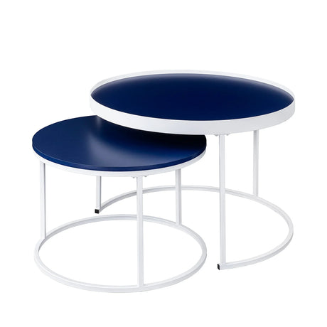 Contemporary Gallery Top Round Nesting Coffee Table Set - Furniture Home Direct