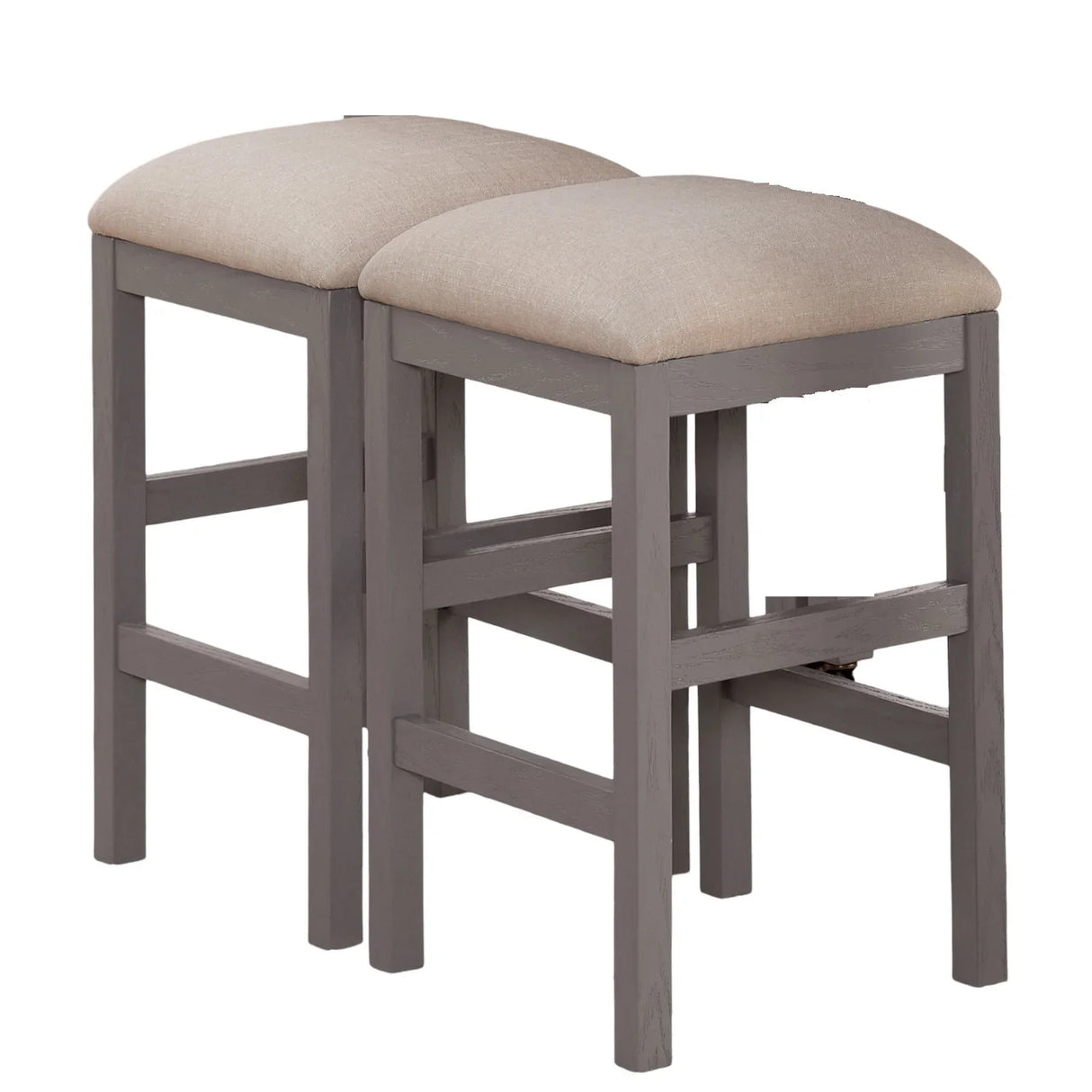 Counter Height Dining Island Set With Storage Stools Beige - Furniture Home Direct
