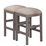 Counter Height Dining Island Set With Storage Stools Beige - Furniture Home Direct