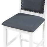 Dining Set Drop Leaf Counter Height With 2 Chairs White Gray - Furniture Home Direct