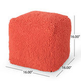 Sunny - Square Pouf, Versatile Ottoman Or Floor Cushion - Coral - Furniture Home Direct