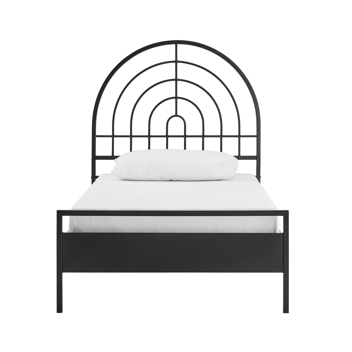 Twin Bed Contemporary Metal Arch - Black - Furniture Home Direct