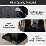 Dining Table With Imitation Marble Top, Modern Black - Furniture Home Direct