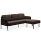Modern L Shaped 3 Seater Sofa With Ottoman, Upholstered Couch For Small Spaces - Furniture Home Direct