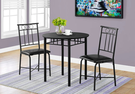 3 Pieces Dining Table Set, Small, Round, Contemporary & Modern - Furniture Home Direct